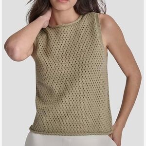 DKNY Light Olive Green Women's Sleeveless Tank Top Sweater Size XL